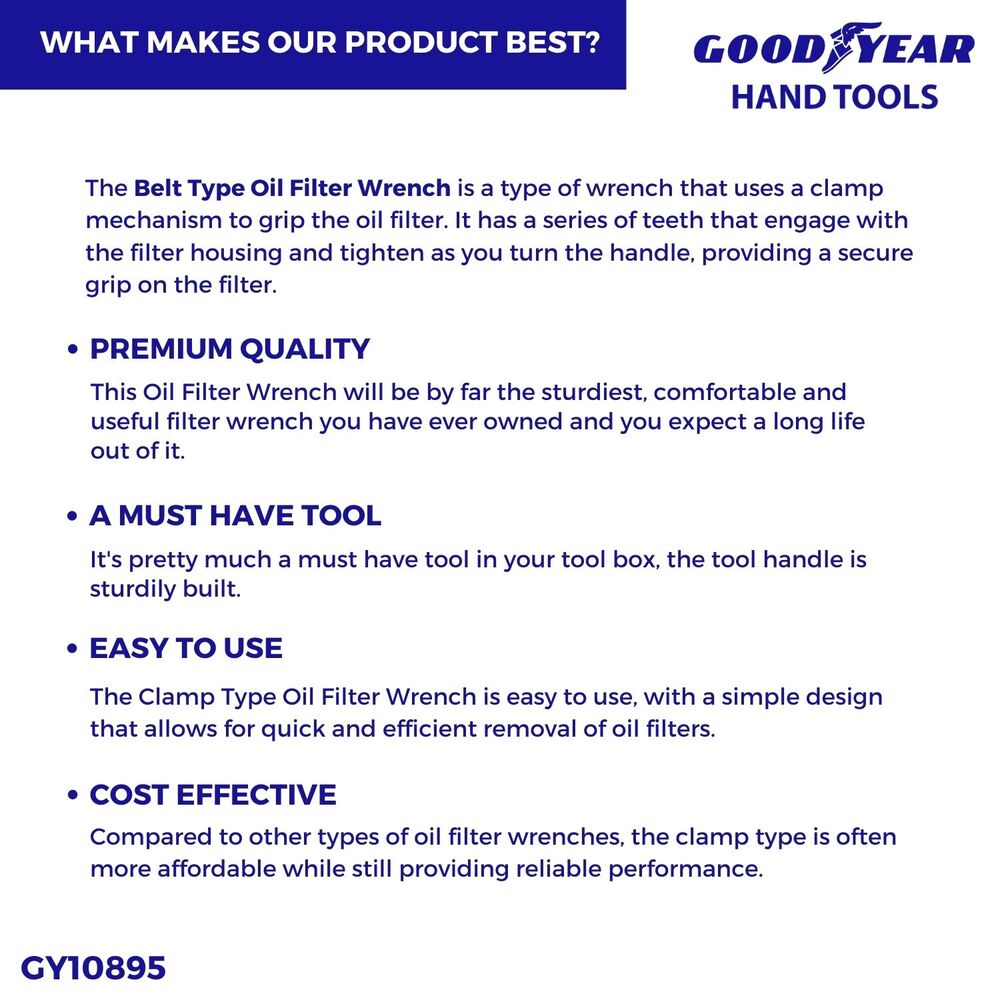 Goodyear 8 Oil Filter Wrench (Belt Type) – (4)